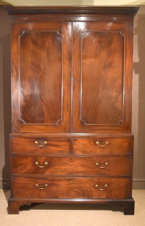 George III Mahogany Linen Press