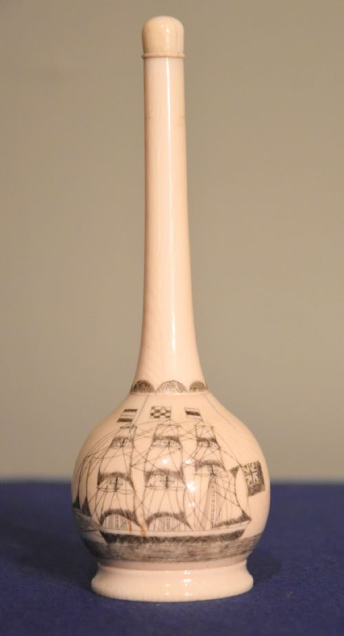 A Very Rare Late 19th Century Ivory Scrimshaw