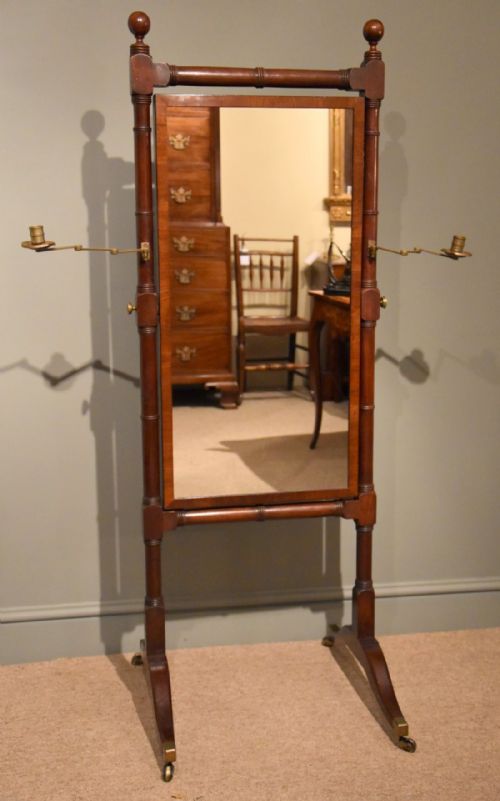 An Early 19th Century Mahogany Cheval Mirror