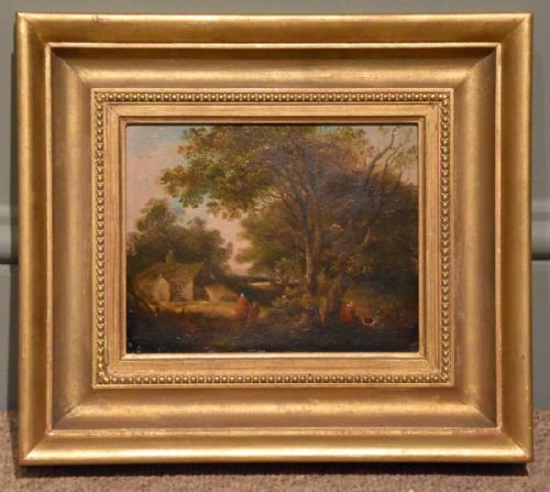 "By the Campfire" Oil Circle of Edward Williams