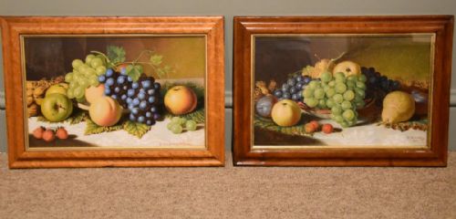 "Still Life of Fruit" Pair by Alexander Stanesby
