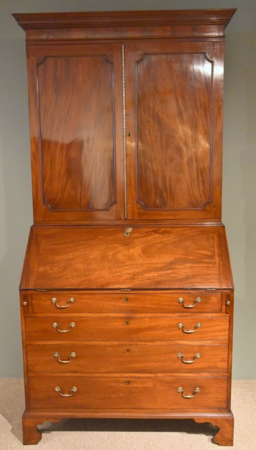 A George III Mahogany Bureau Bookcase