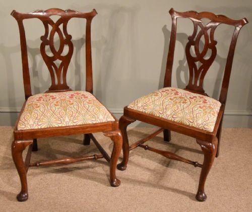 A Handsome Pair of Mid 18th Century Virginia Walnut Side Chairs