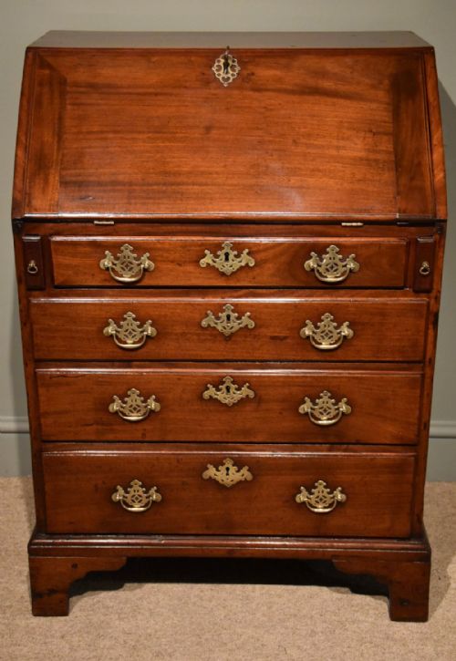 A Diminutive George III Mahogany Bureau