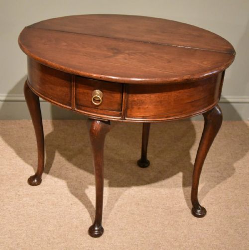 fig 1. Early 18th Century Walnut Demi Lune Tea Table
