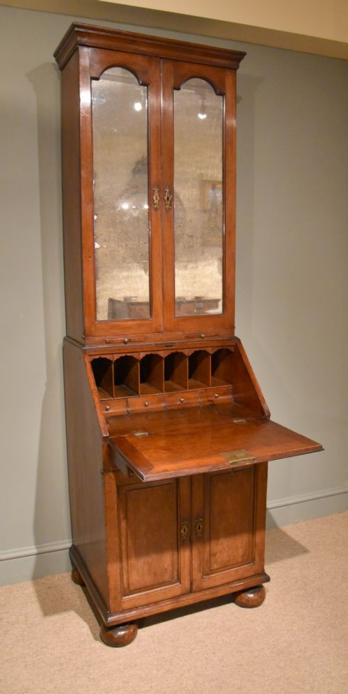 fig 1. A Rare and Unusual Early 18th Century Solid Walnut Bureau