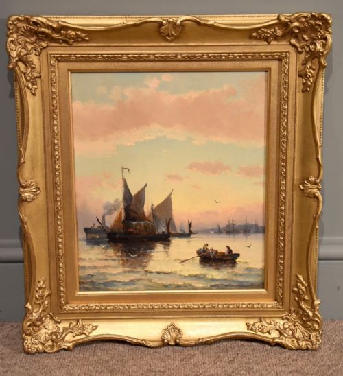 "Evening on the Thames" Oil by William Thornley