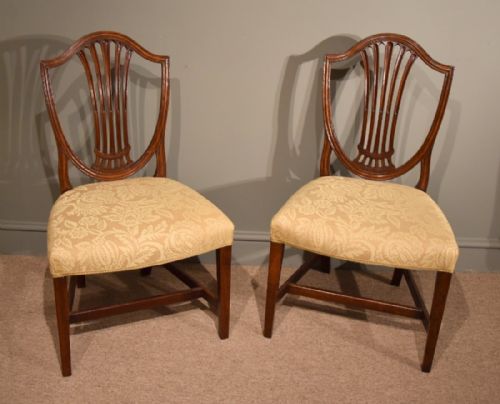 Pair of George III Mahogany Hepplewhite Chairs