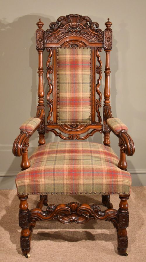 Late 19th Century Oak Carved Chair