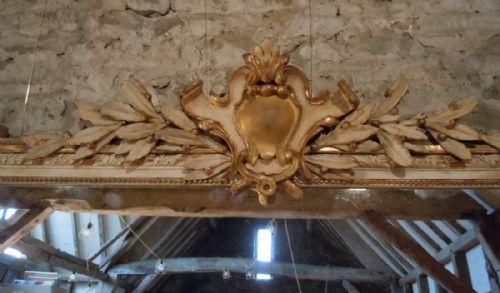 fig 1. A Rare Pair of Large Mid 19th Century French Parcel Gilt and Ivory Painted Pier Mirrors