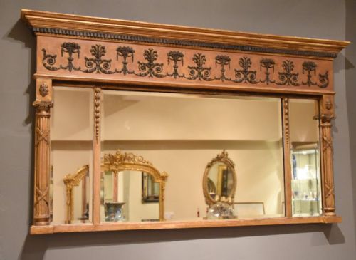 A Large Regency Plate Overmantel Mirror
