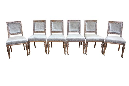 fig 1. Twelve Early Victorian Oak Dining Chairs Attributed to Gillows