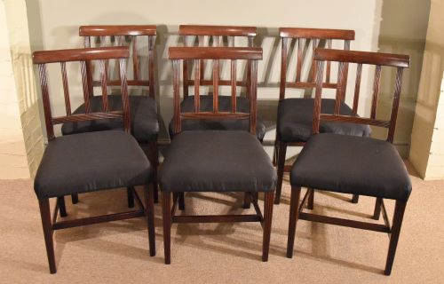 An Elegant Set of Six Regency Period Mahogany Dining Chairs