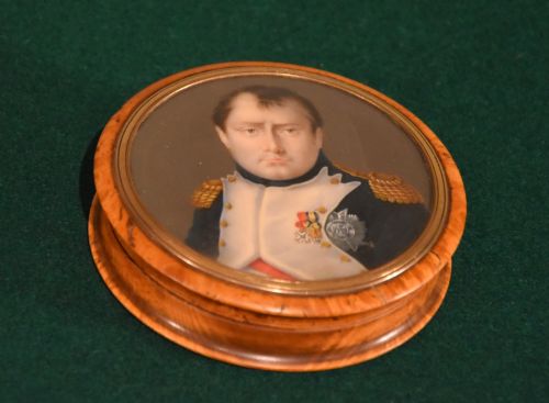 Early Burr Maple Snuff Box Miniature