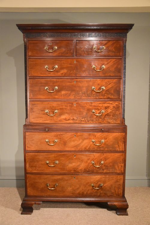 An Attractive George III Mahogany Tallboy/chest on Chest