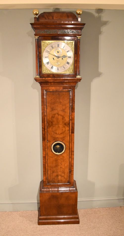 John Wise, London. An Eight Case Walnut Longcase Clock of Good Proportions