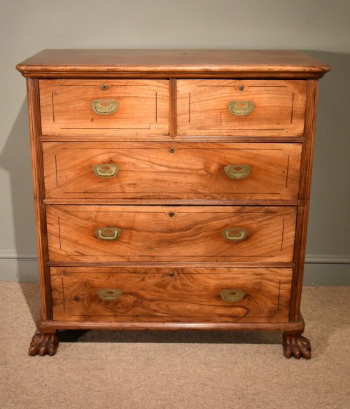 A Very Fine Mid 19th Century Campaign Chest with Claw Feet
