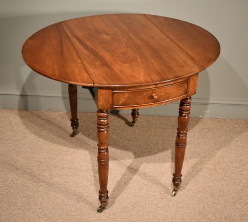 Walnut Two Drawer Bow Ended Pembroke Table