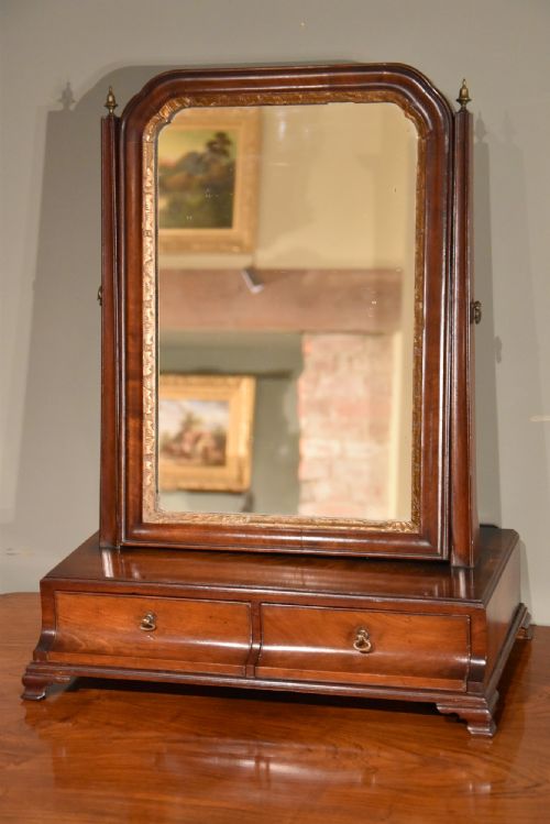 An Attractive George II Red Walnut Toilet Mirror/dressing Mirror