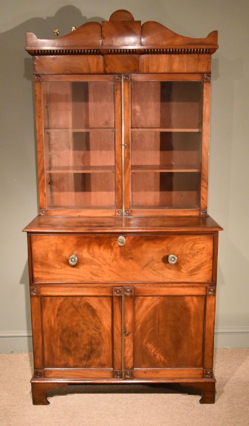 Regency Mahogany Secretaire Bookcase