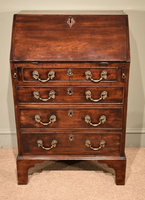 A Diminutive George III Mahogany Bureau