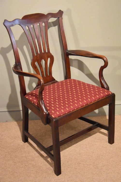 A Large and Handsome Chippendale Period Mahogany Arm/desk Chair