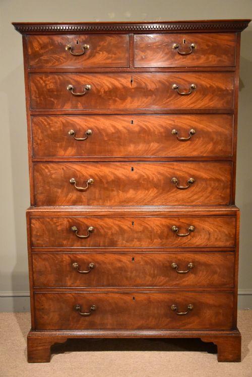 Chippendale Period Mahogany Chest on Chest/tallboy