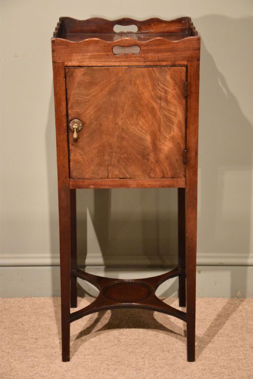 A Slender George III Mahogany Night Bedside Cabinet