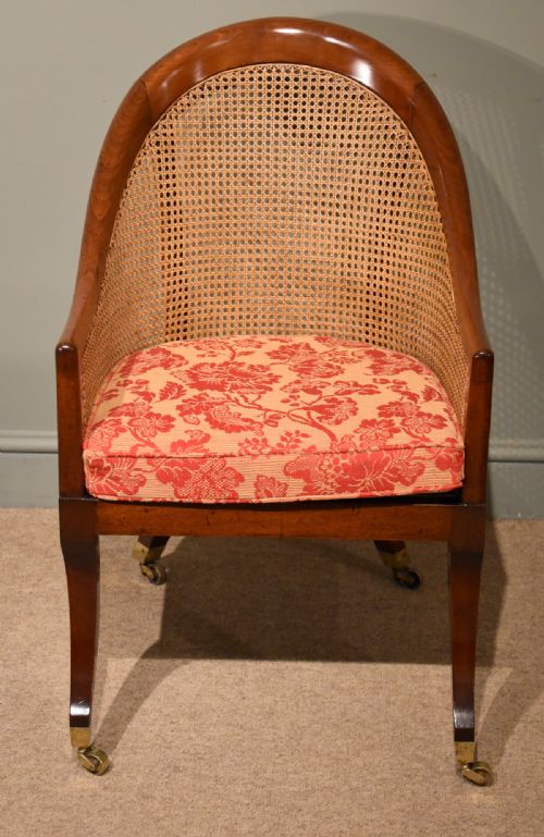 A Good Regency Mahogany Bergere Armchair