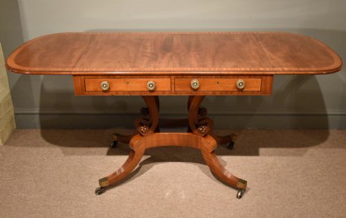 An Elegant Regency Period Cross Banded Sofa Table
