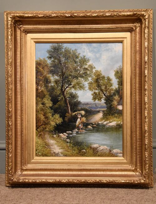 "Stream Near Berkhampstead" Oil by Octavius Clark