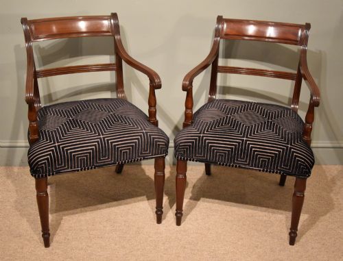A Good Pair of Regency Period Mahogany Armchairs/carvers