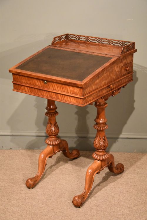 A Fine Late Regency Period Satinwood Writing/davenport