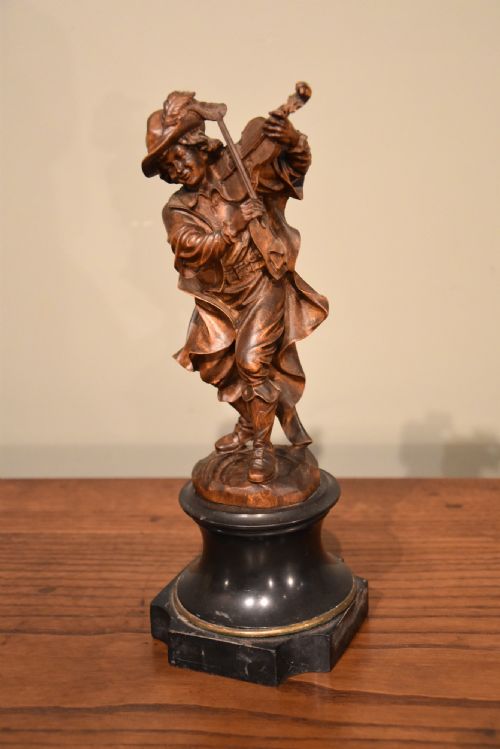Outstanding Mid 19th Century Black Forest Carving of a Musician