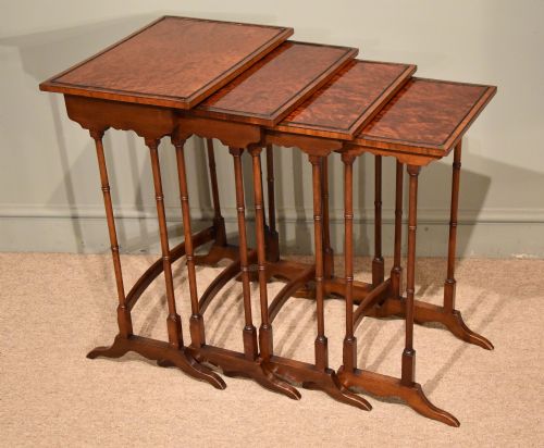 A Good Nest of Four Late 19th Century Thuya Tables