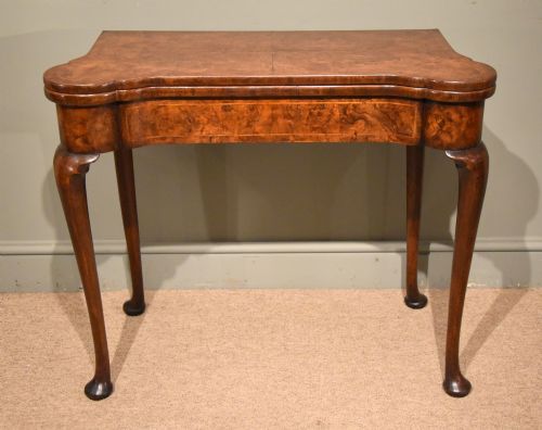 A Very Rare George I Burr Walnut Card Table