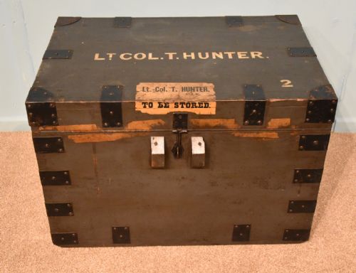 An Early 20th Century Iron Bound Painted Trunk