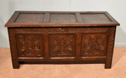 Late 17th Century Oak Carved Coffer