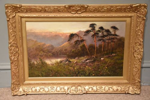 "On Rydal Water Westmoreland" Oil by Frank Hider