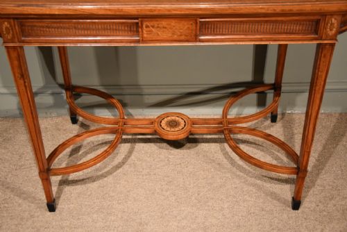 fig 1.  A Fine Late 19th Century Satinwood Inlaid Writing Table