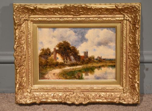 "At Swarkstone, Derbyshire" Oil by William Edward Pettingale