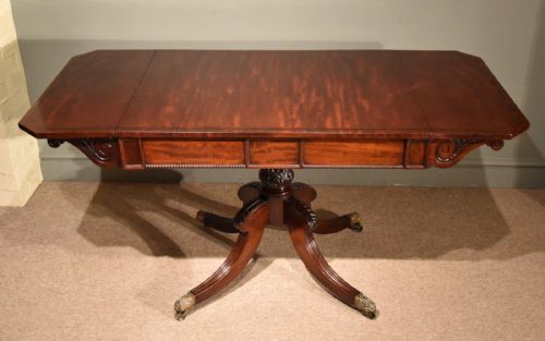 Regency Mahogany Sofa Table on Central Pedestal