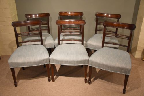 A Set of Six Regency Period Mahogany Dining Chairs