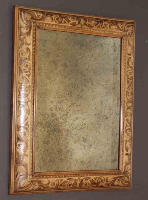 A Delightful Early 19th Century Dutch Marquetry Cushion Mirror