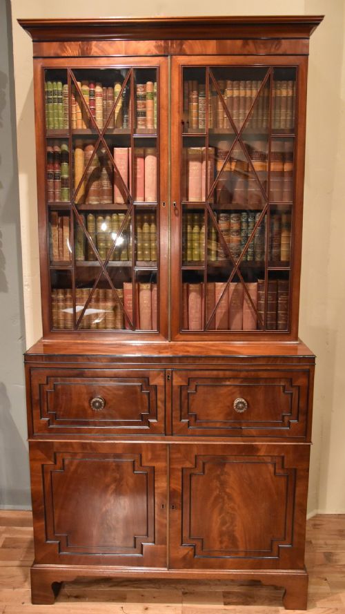 A Good Early 19th Century Regency Period Mahogany Secretaire Bookcase