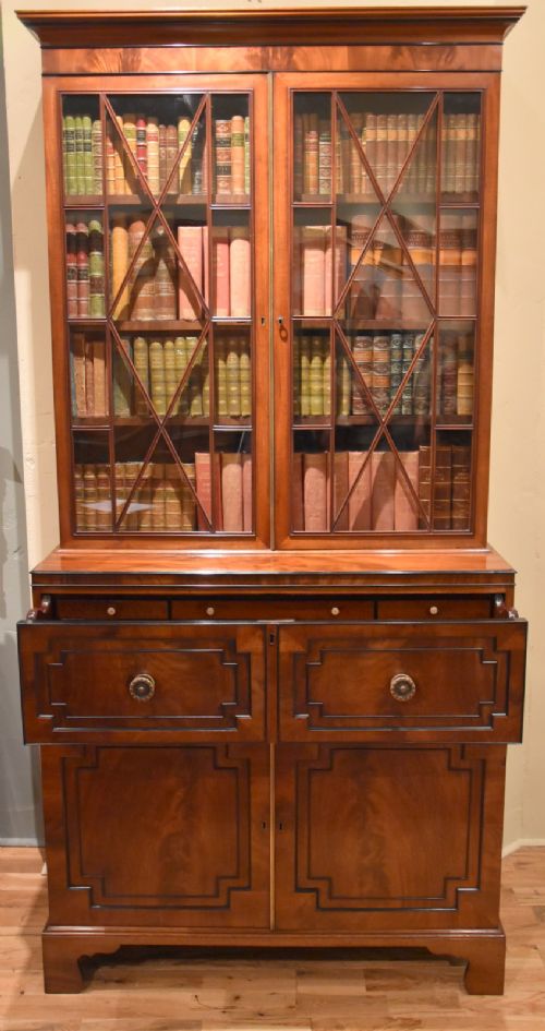 fig 1. A Good Early 19th Century Regency Period Mahogany Secretaire Bookcase