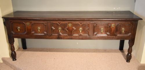 Early 18th Century Oak Geometric Fronted Dresser Base