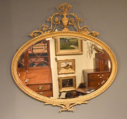 Handsome Oval Adam Style Wall Mirror