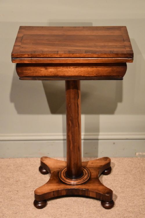 A William IV Rosewood Games Lamp Table
