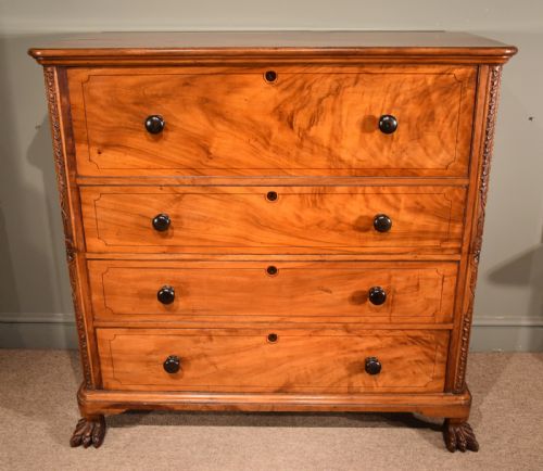 Regency Period Camphor Wood Campaign Secretaire Chest of Drawers